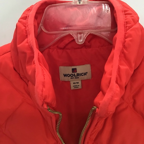 Woolrich Women’s Duck Down Puffer Vest Full Zip Insulated Pockets Red Size Med - Picture 6 of 6